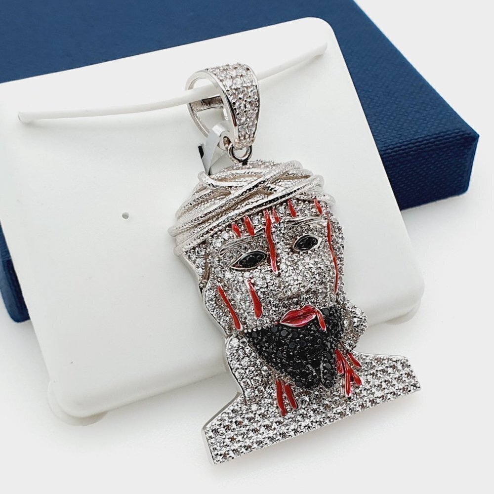 "925 Sterling Silver Plated CZ Pendant, EVBRS527 - Picture 3 of 10